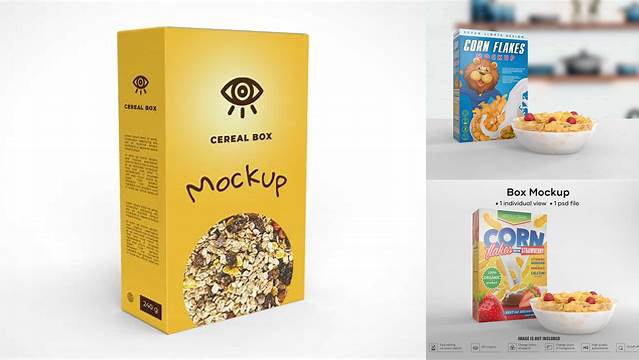 8119+ Mockup Cereal Box Free PSD