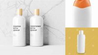 8121+ Plastic Shampoo Bottle with Flip-Top Cap PSD Mockup High-Quality Digital Mockup Resource