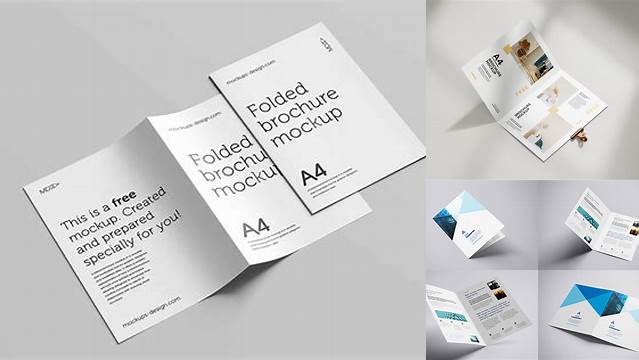 8123+ A4 Bifold Brochure Mockup Free Download Creative PSD Resources