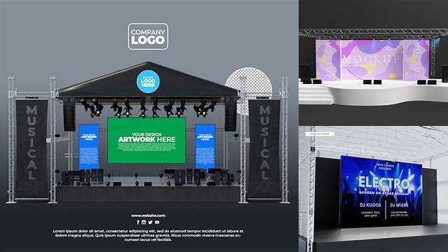 8124+ Concert Stage Mockup Easy-to-Edit PSD