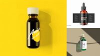 8125+ 30ml Amber Glass Bottle PSD Mockup Free PSD