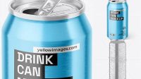 8129+ 500ml Metallic Aluminium Can PSD Mockup High-Resolution PSD Download