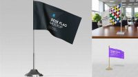 8130+ Desk Flag Mockup Include TIFF