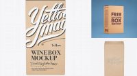 8133+ Kraft Paper Wine Box PSD Mockup Front View Photoshop Freebie