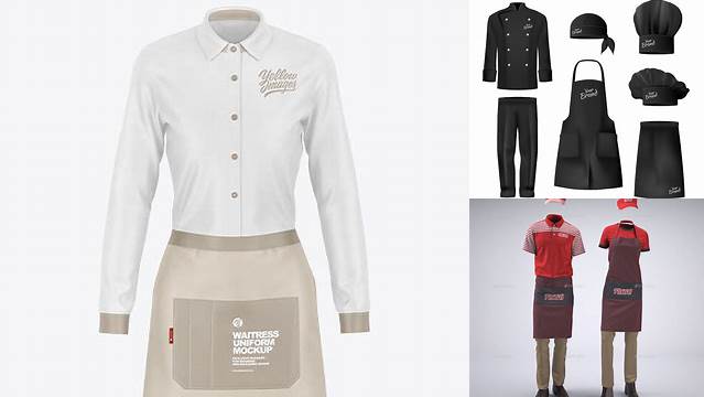 8133+ Restaurant Uniform Mockup Smart Object PSD