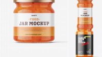 8134+ Chilli Sauce Jar PSD Mockup High-Angle Shot Download Premium Free PSD