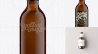 8138+ 25cl Stubby Amber Glass Bottle PSD Mockup Versatile Photoshop File