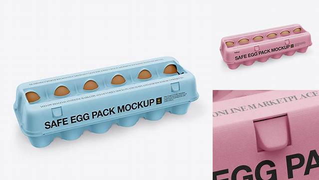 8139+ 12 Eggs Carton Safe Pack PSD Mockup Half Side View High-Angle Shot Elegant Photoshop Mockup