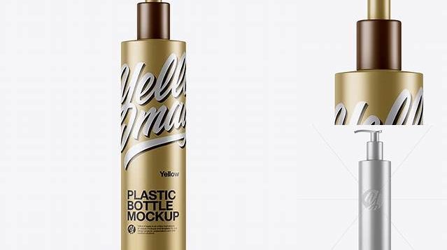 8140+ Metallic Plastic Bottle with Batcher PSD Mockup Editable Graphic Free PSD