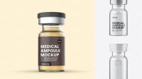 8142+ Clear Glass Medical Ampoule PSD Mockup Layered Photoshop Template