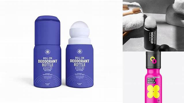 8142+ Plastic Matte Roll-On Deodorant PSD Mockup Editable Mockup PSD