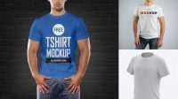 8143+ Half-Turned Men’s T-Shirt HQ PSD Mockup Download Exclusive PSD Mockups