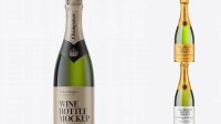 8149+ Green Glass Champagne Bottle PSD Mockup Editable Graphic Free PSD