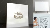 8158+ Glossy Whiteboard PSD Mockup Smart Layer Mockup Free