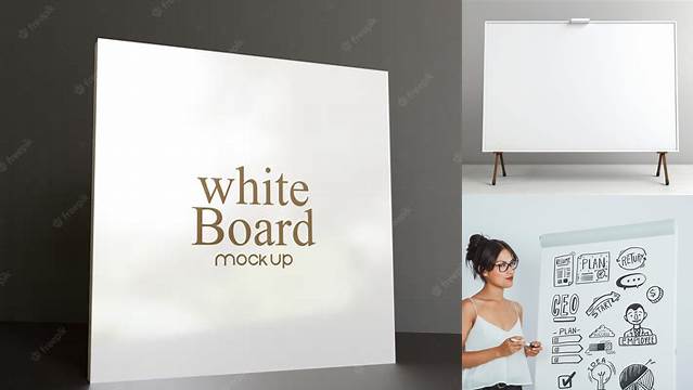 8158+ Glossy Whiteboard PSD Mockup Smart Layer Mockup Free