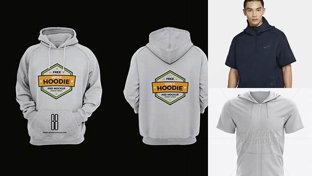 8162+ Short Sleeve Zip Hoodie PSD Mockup Back View Custom PSD Mockup Template