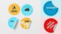 8165+ Round Sticker PSD Mockup Advanced and Editable PSD Template Free