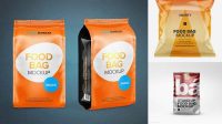 8166+ Glossy Stand-up Food Bag PSD Mockup Front View Download Free PSD