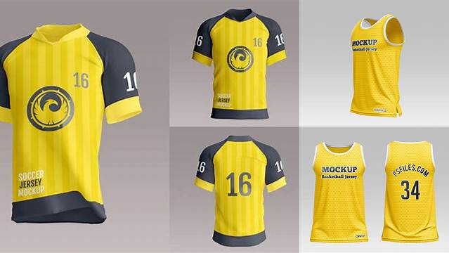 8166+ Yellow Images Jersey Mockup Free Free PSD