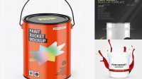 8168+ 1L Glossy Paint Bucket PSD Mockup Exclusive Free Creative Resource