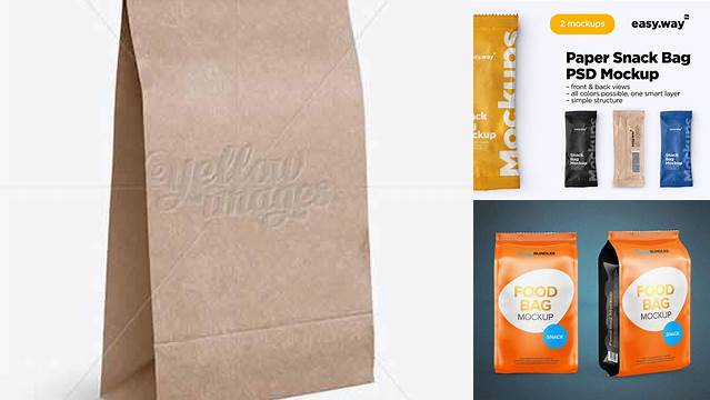 8169+ Glossy Paper Snack Bag PSD Mockup Half Side View Digital Resource Free Download