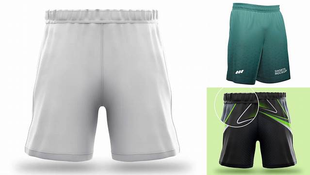 8170+ Men’s Soccer Shorts PSD Mockup Half Side View PSD Download