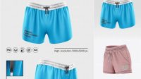 8172+ Women's Heather Sport Shorts PSD Mockup Front View Free PSD Mockup Resource