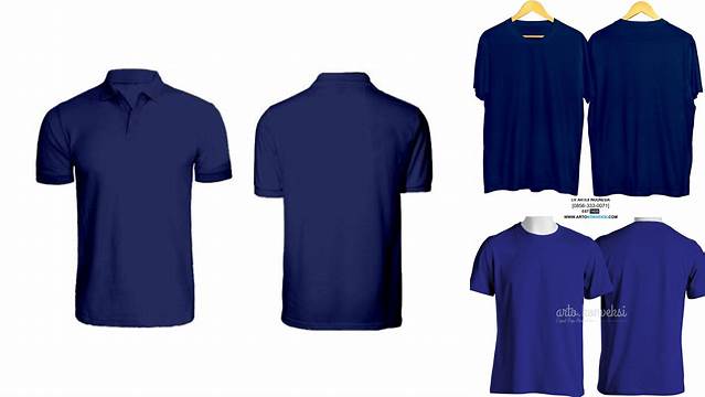 8174+ Mockup Kaos Polos Biru Dongker Free PSD