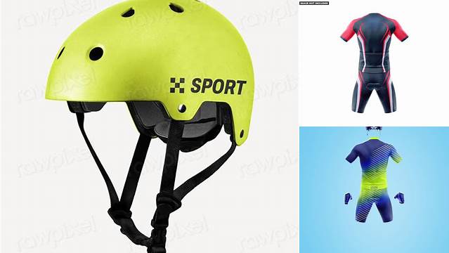 8175+ Cycling Helmet PSD Mockup Back View Exclusive Digital PSD Resource