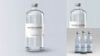 8176+ Clear Glass Bottle with Water PSD Mockup Free Downloadable Graphic Resource