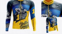 8176+ Men’s Cycling Thermal Jersey LS PSD Mockup Front View High-Quality Digital Mockup Resource