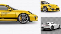 8177+ Porsche 911 R PSD Mockup Side View Download Free Premium Design PSD