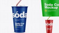 8182+ Matte Plastic Soda Cup With Ice PSD Mockup Unique Free Photoshop Files