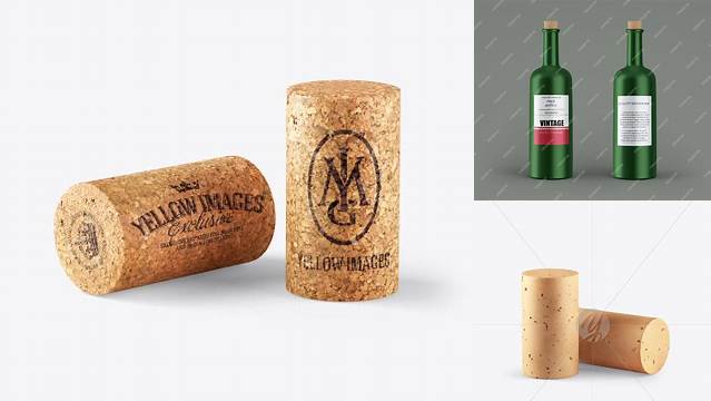 8182+ Two Wine Bottle Corks PSD Mockup Smart PNG Image