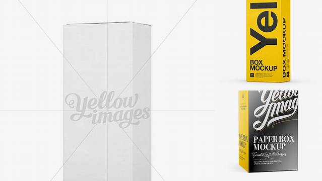 8184+ 250ml Paper Box PSD Mockup 25° Angle Front View Eye-Level Shot Professional Design PSD