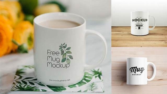 8185+ Regular Coffee Mug PSD Mockup – Front View High Angle Shot Photoshop Resource Free