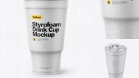 8186+ Styrofoam Cup Ice PSD Mockup Advanced Photoshop Template