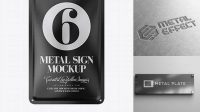 819+ Metal Sign Plate PSD Mockup Front View High-Quality Editable PSD