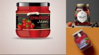 8190+ Glass Jar With Strawberry Jam PSD Mockup Free PSD Mockup Resource