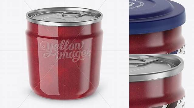 8191+ Plastic Jar With Cranberry Jam PSD Mockup High-Angle Shot Layered Photoshop Template