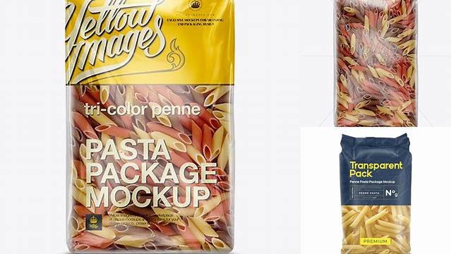 8191+ Tri-Color Penne Package PSD Mockup High-End PSD Download