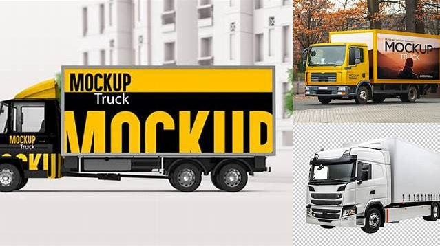 8191+ Truck HQ PSD Mockup Half Side View High-Quality Creative PSD