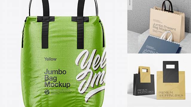 8192+ Jumbo Bag PSD Mockup Front View High-Resolution Editable PSD