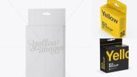 8197+ Matte Paper Box with Hang Tab PSD Mockup Half Side View High Angle Shot Easy Editable