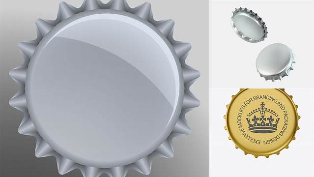 8197+ Metallic Bottle Cap Top View Exclusive Free PSD Mockups