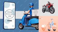 8199+ Delivery Motorcycle Mockup Psd Exclusive PSD Design Freebie