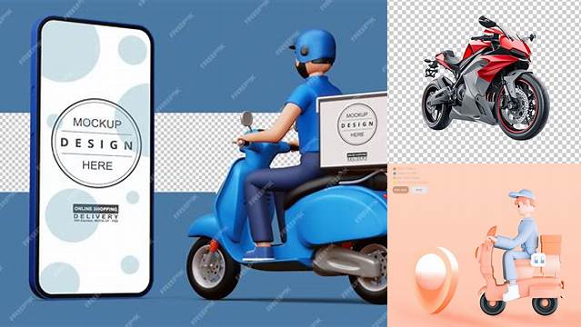 8199+ Delivery Motorcycle Mockup Psd Exclusive PSD Design Freebie