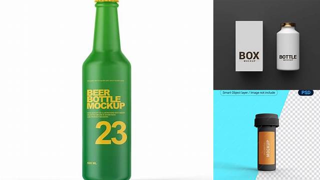 8200+ Matte Box with Bottle PSD Mockup Front View Exclusive and Stylish Design PSD