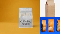 8202+ Kraft Coffee Bag PSD Mockup Half Side View Editable Mockup PSD