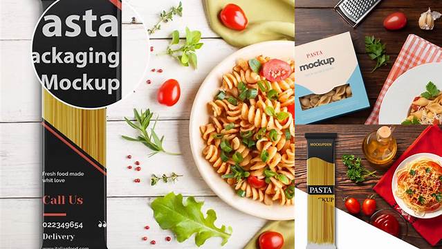 8202+ Pasta Packaging Mockup Free High-Resolution PSD Download